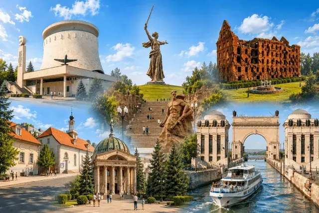 Мамаев курган, центр Волгограда, Старая Сарепта и Волго-Донской канал